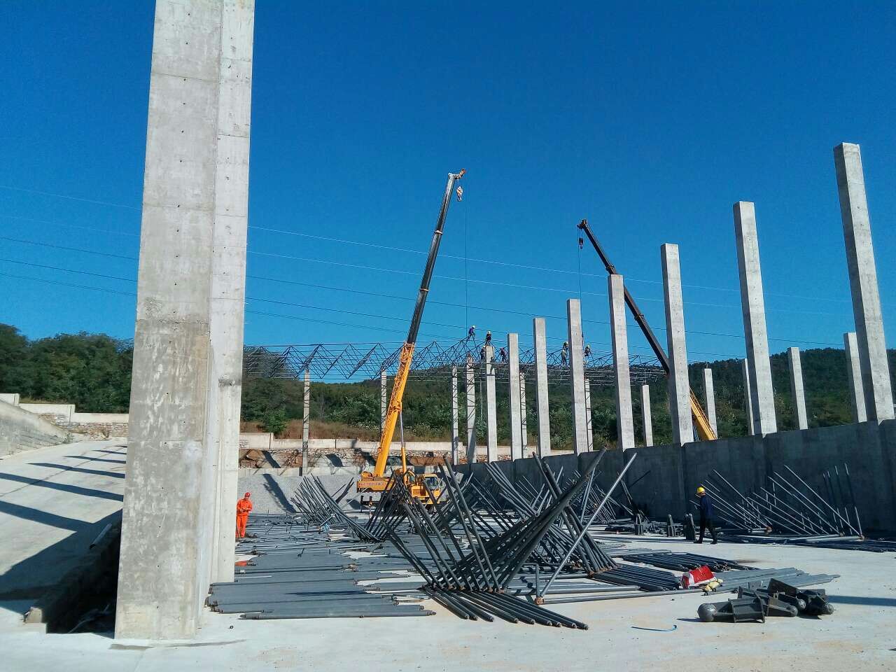 瑞安威海搅拌站网架